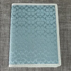 Coach Blue and White Passport Holder